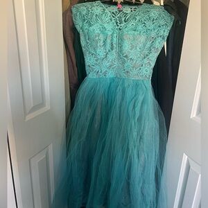 1954! Homecoming Prom Dress Aqua Tulle